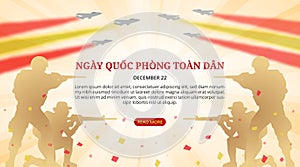 NgÃÂ y quÃ¡Â»âc phÃÂ²ng toÃÂ n dÃÂ¢n or Vietnam defense day background with silhouette soldiers and freestyle jetplanes